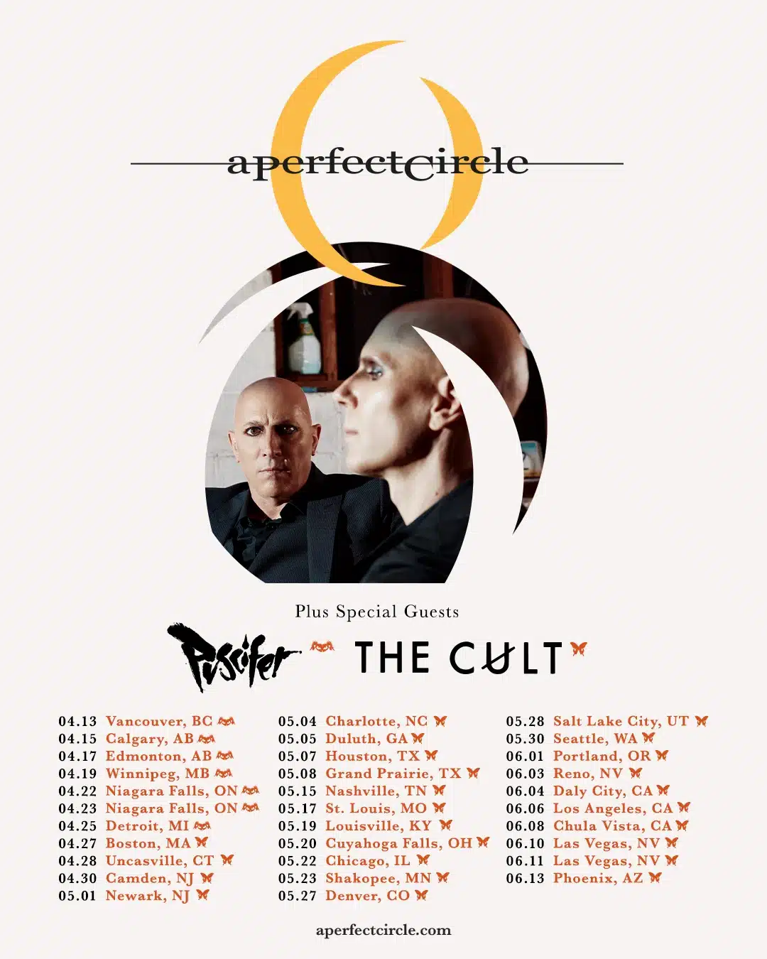 A Perfect Circle 2027 North American tour poster