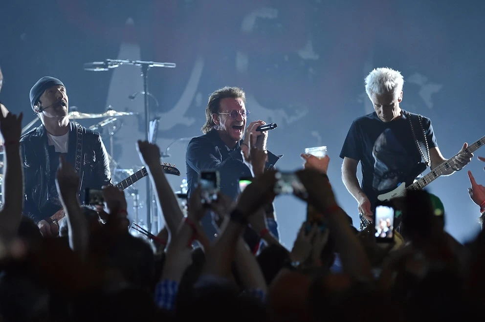 U2 performing live