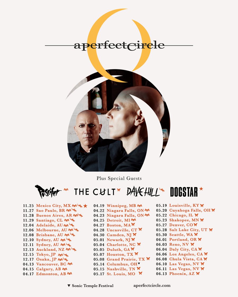 A Perfect Circle 2026 and 2027 tour poster
