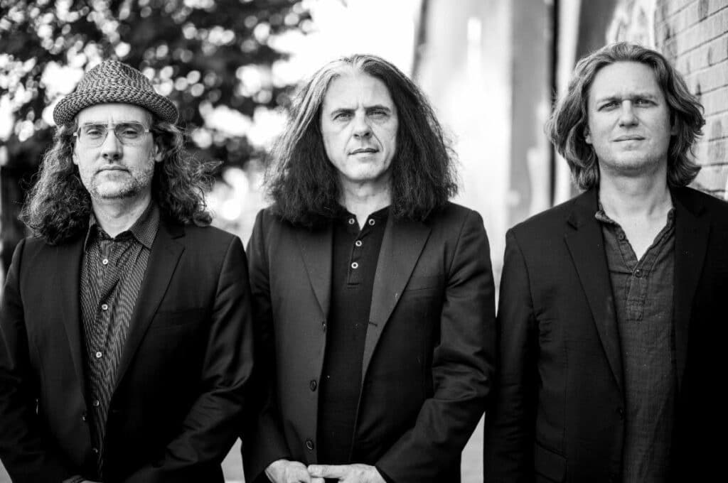Alex Skolnick Trio black and white band photo